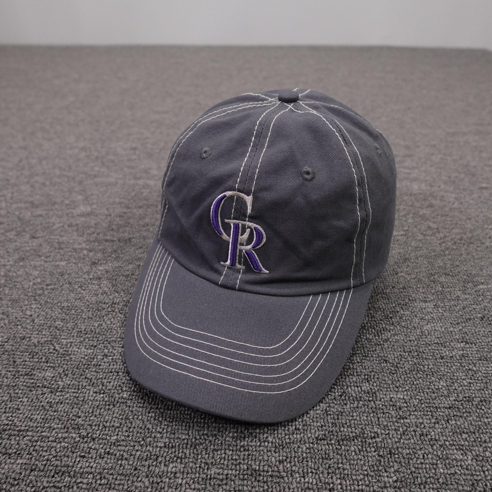 Colorado Rockies Hat Cap Strap Back Mens One Size Gray MLB Baseball BDA